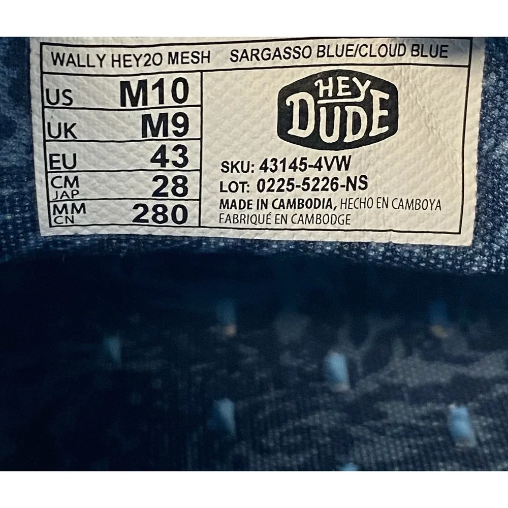 Hey Dude size mens